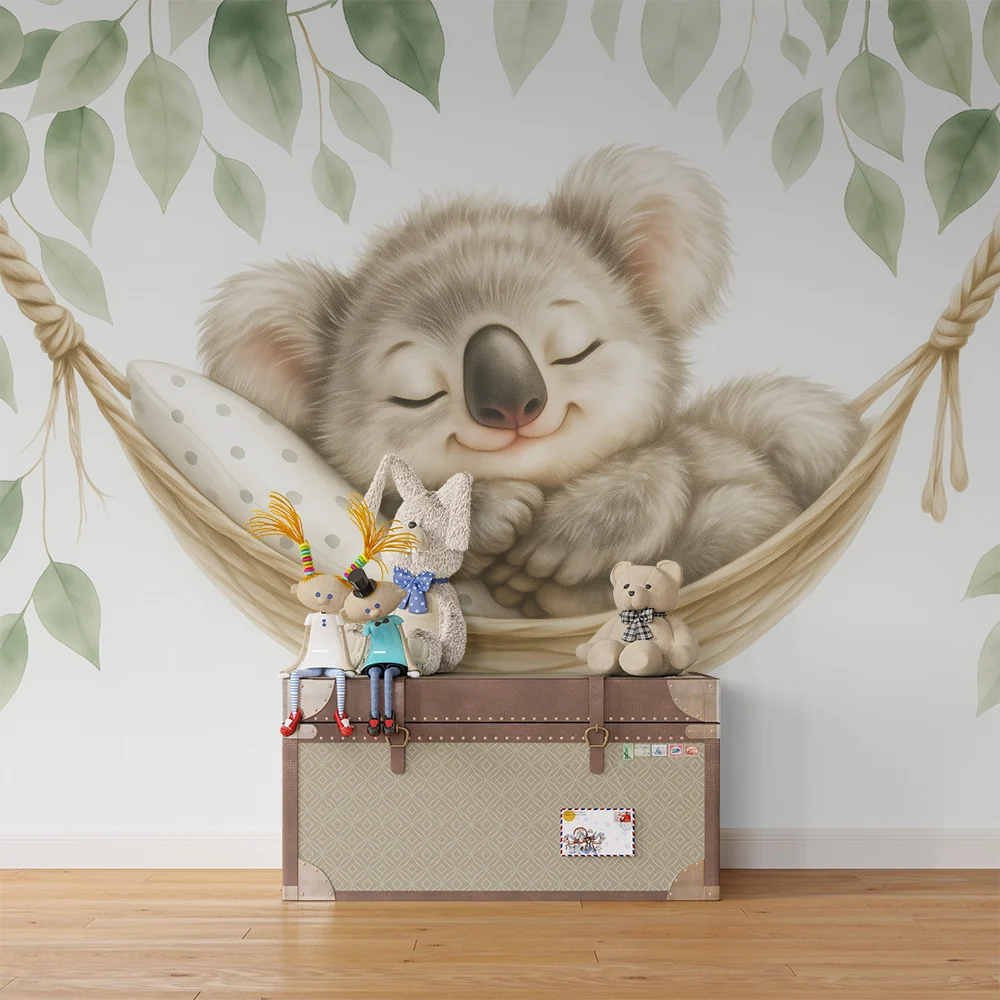 Tapety dla dzieci | Śpiący koala na hamaku