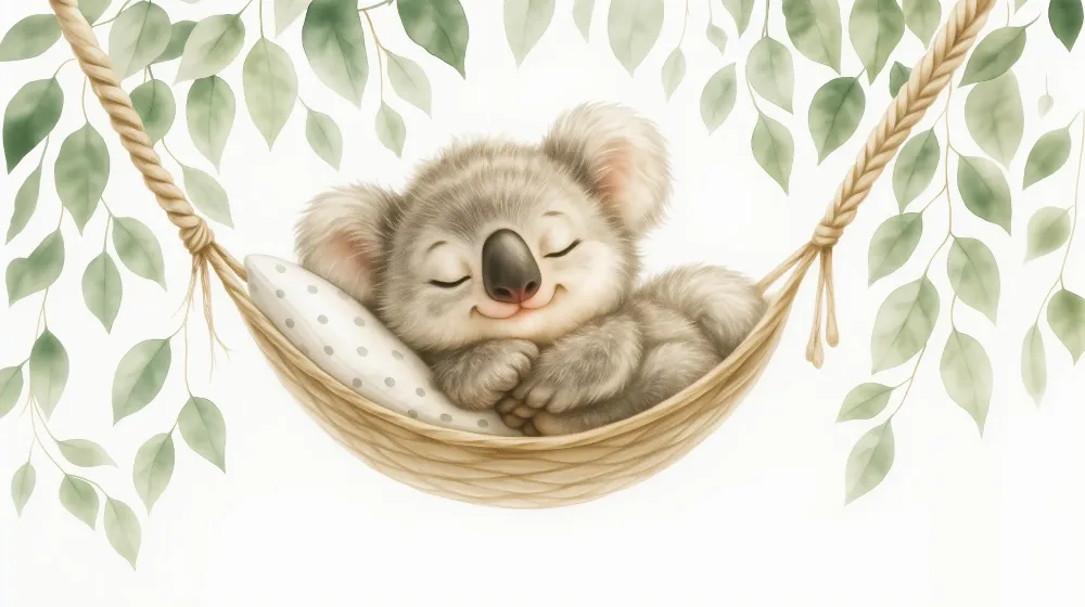 Tapety dla dzieci | Śpiący koala na hamaku