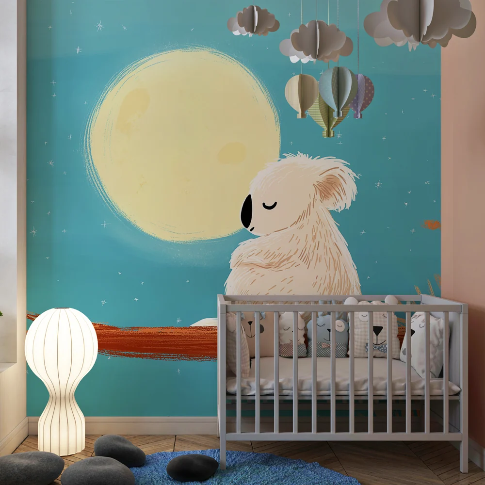 Tapety dla dzieci | Śpiący koala pod księżycem