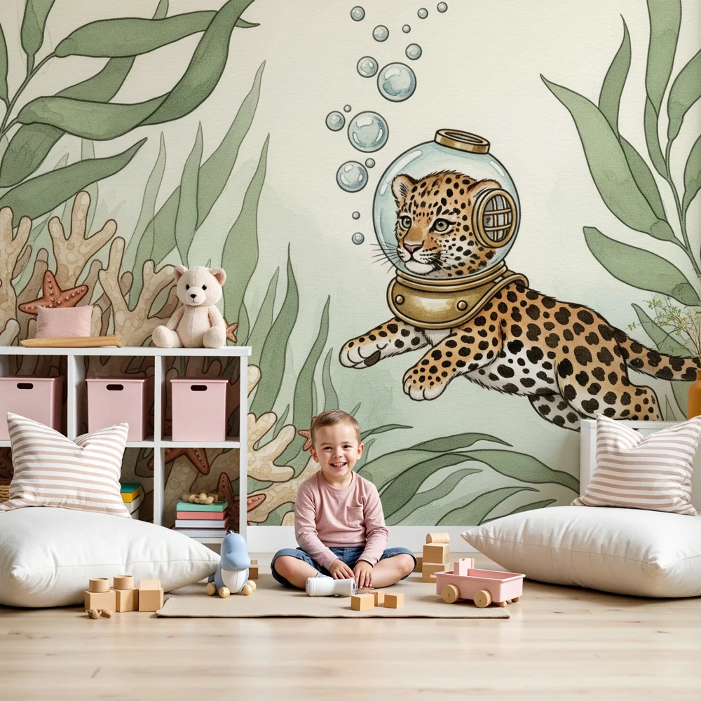 Tapety dla dzieci | Podwodny leopard-awanturysta