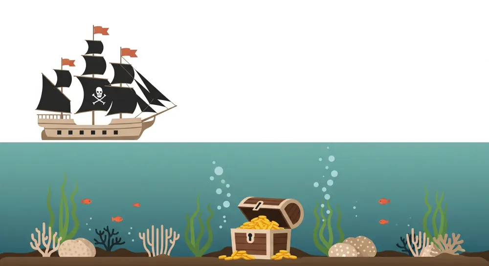 Tapety dla dzieci | Przygoda piratów i skarby podwodne
