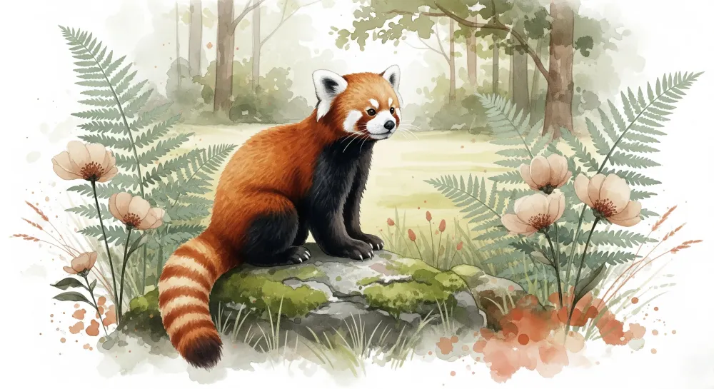 Tapety dla dzieci | Ruda panda w naturze