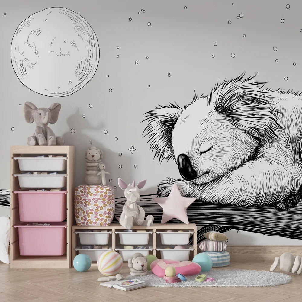 Tapety dla dzieci | Spokojny koala pod księżycem
