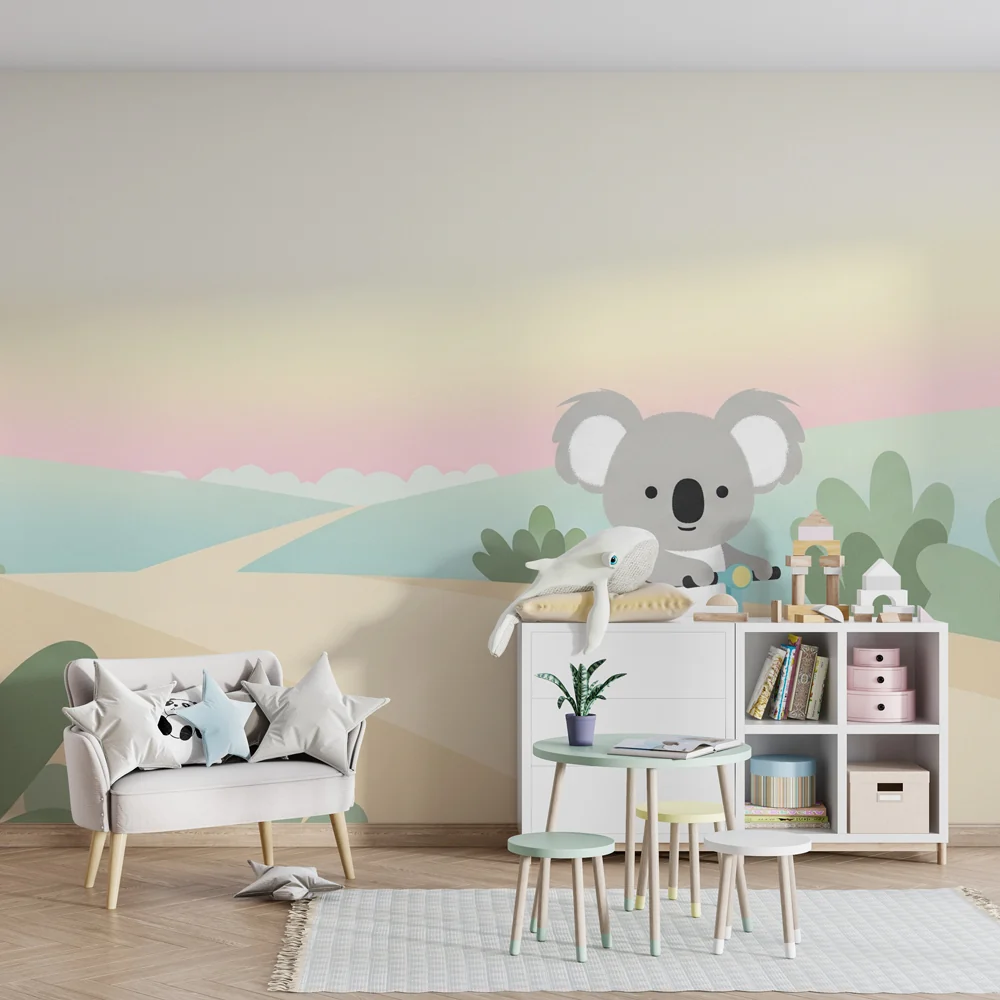 Tapety dla dzieci | Uroczy koala na hulajnodze