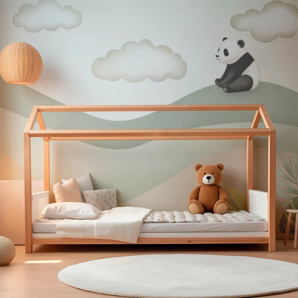 Tapety dla dzieci | Uroczy panda na łagodnych wzgórzach
