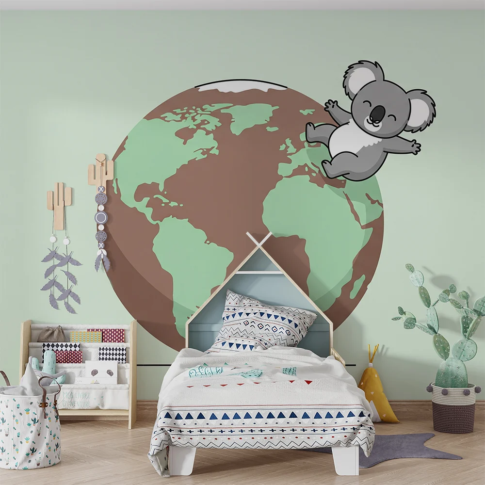 Tapety dla dzieci | Wesoły koala na kuli ziemskiej