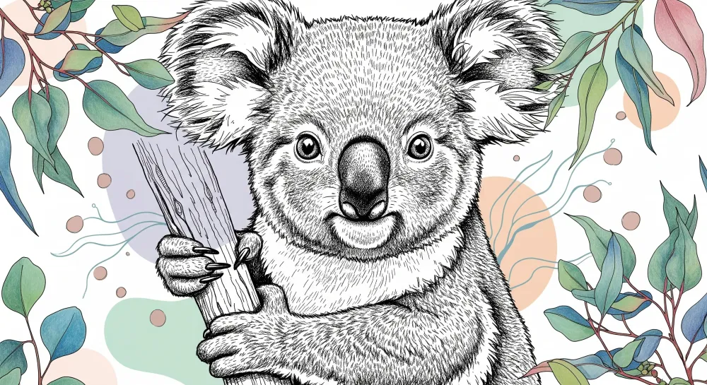 Tapety dla dzieci | Wesoły koala w naturze