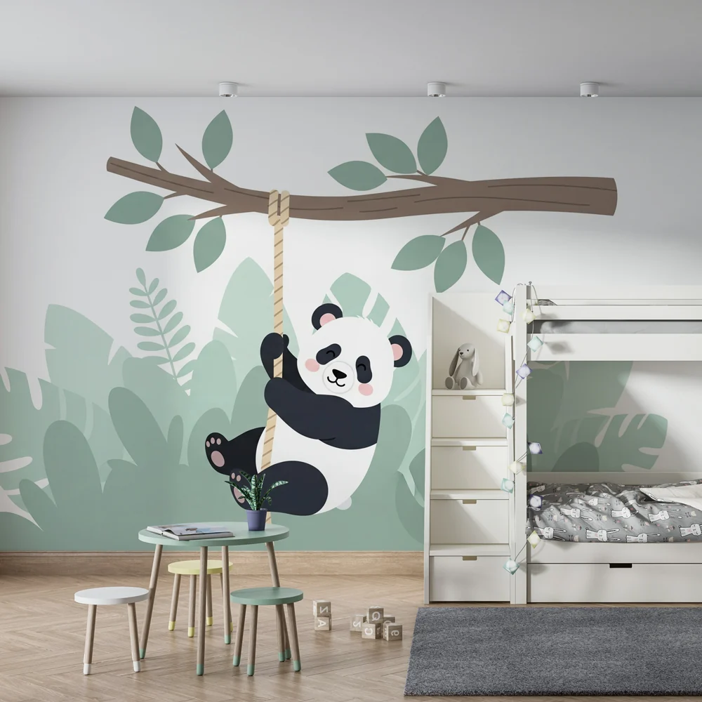 Tapety dla dzieci | Wesoły panda w dżungli
