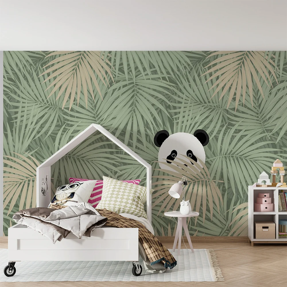 Tapety dla dzieci | Wesoły panda pośród palm