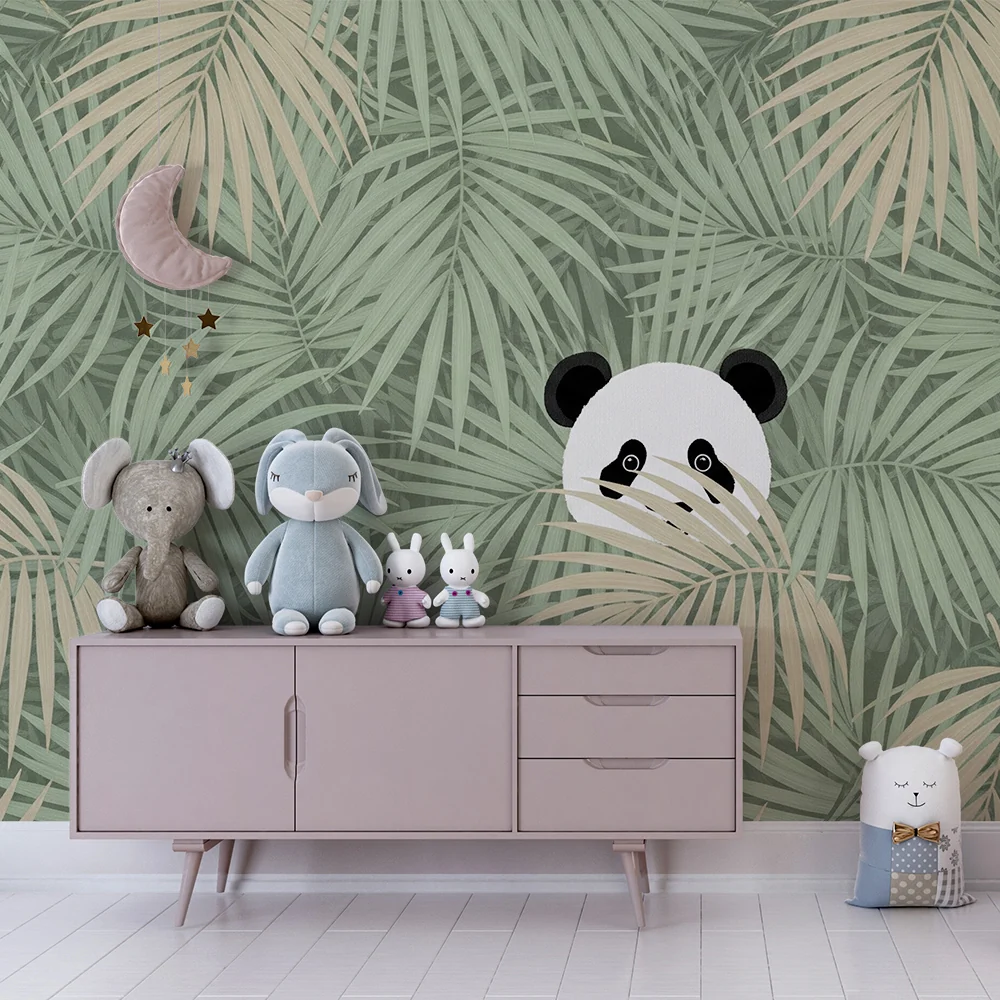 Tapety dla dzieci | Wesoły panda pośród palm