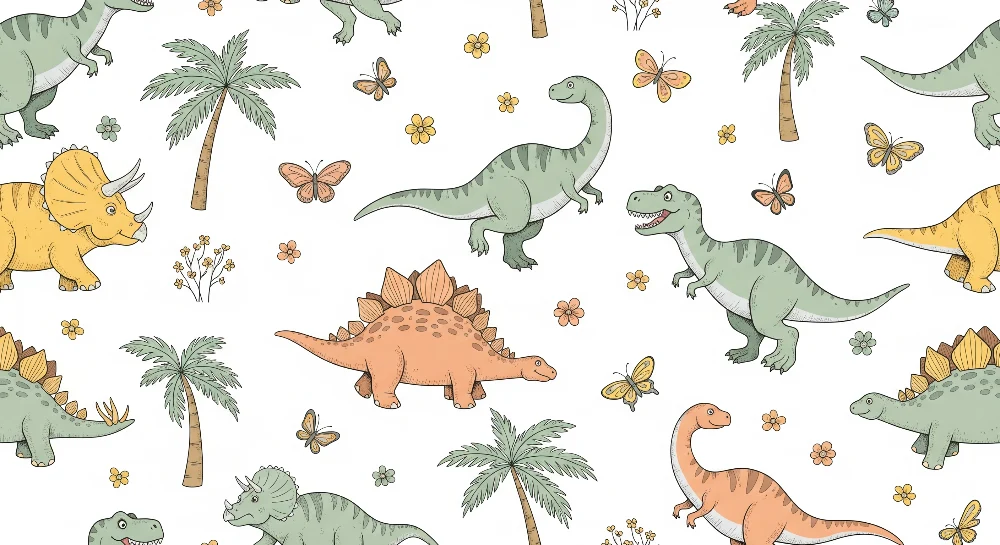 Tapety dla dzieci | Zabawne dinozaury i kolorowa natura