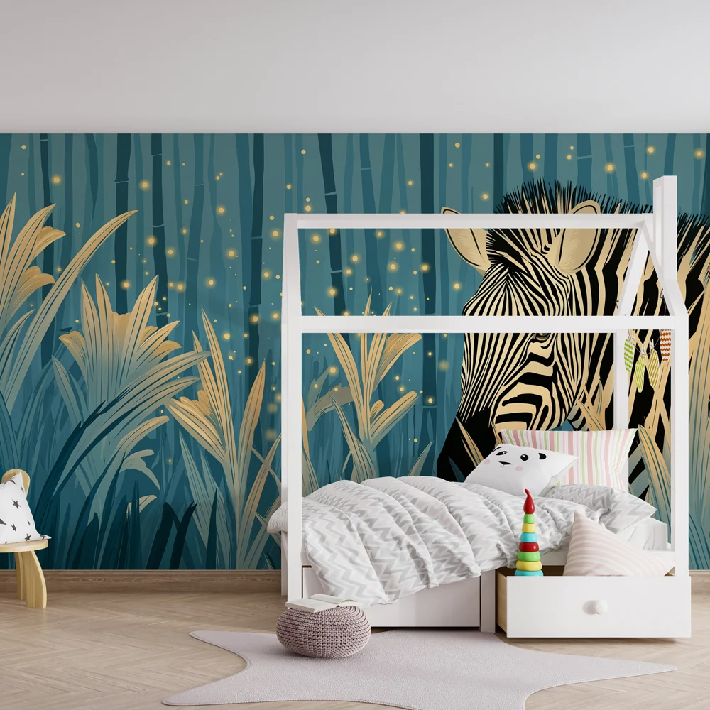 Tapety dla dzieci | Zebra w czarującej dżungli