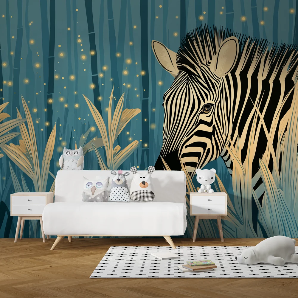 Tapety dla dzieci | Zebra w czarującej dżungli