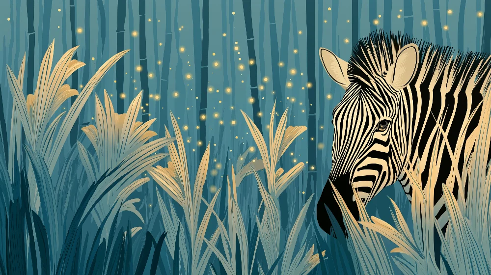 Tapety dla dzieci | Zebra w czarującej dżungli