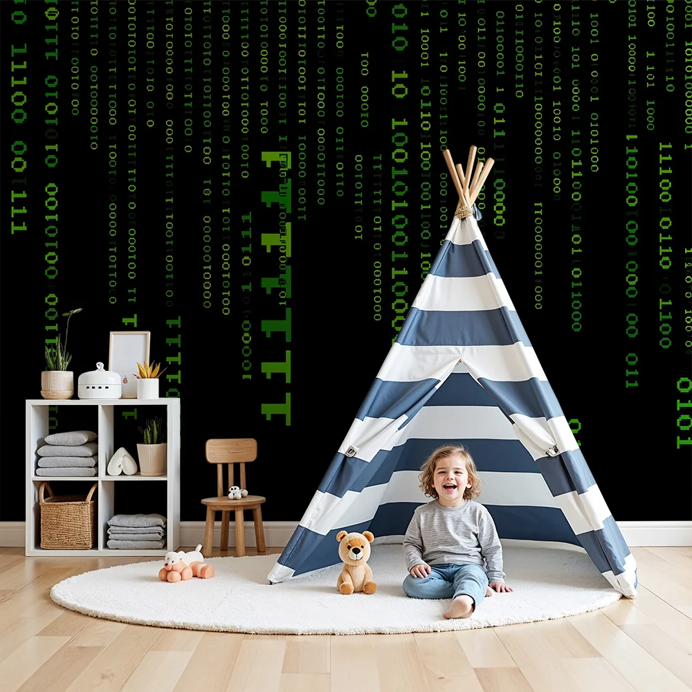 Tapety dla dzieci | Zielony kod numeryczny