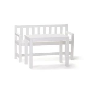 <tc>Kid's Concept</tc> Zestaw stolików dla dzieci Ławka ogrodowa biał