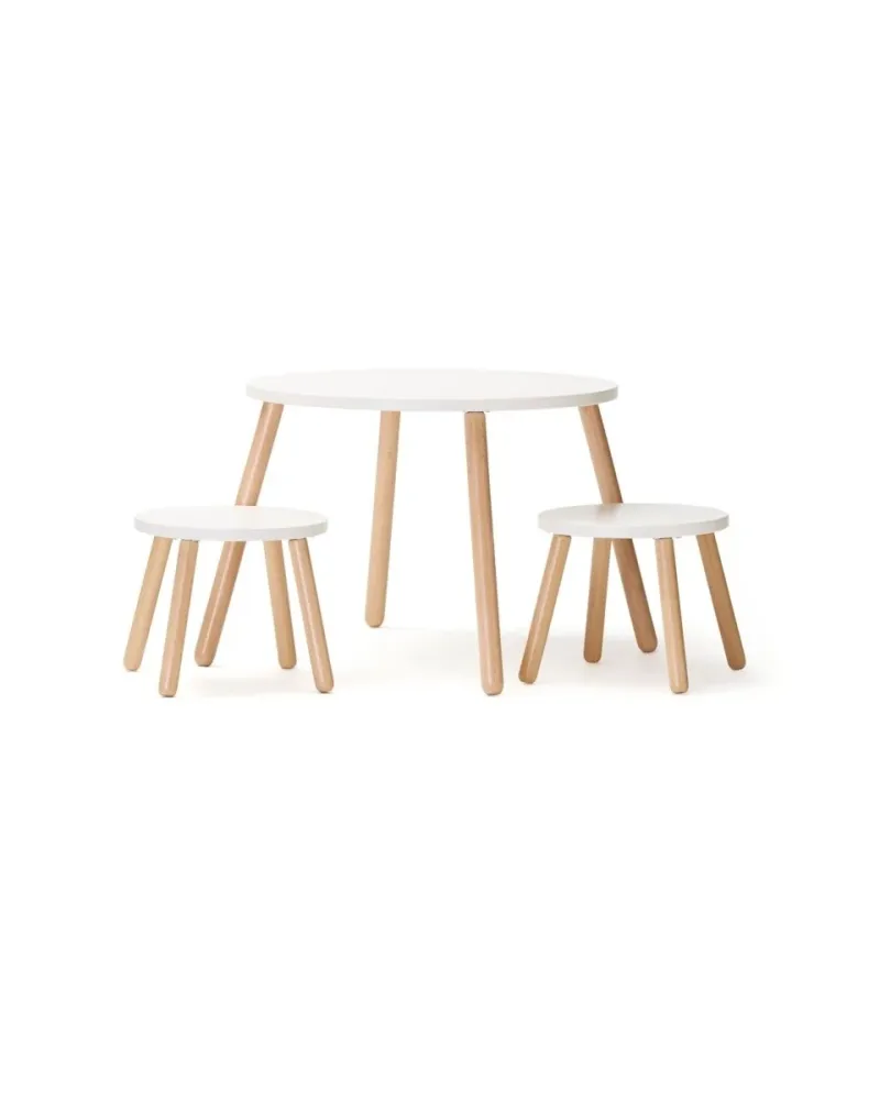 Kid's Concept Zestaw stołowy z taboretami biały