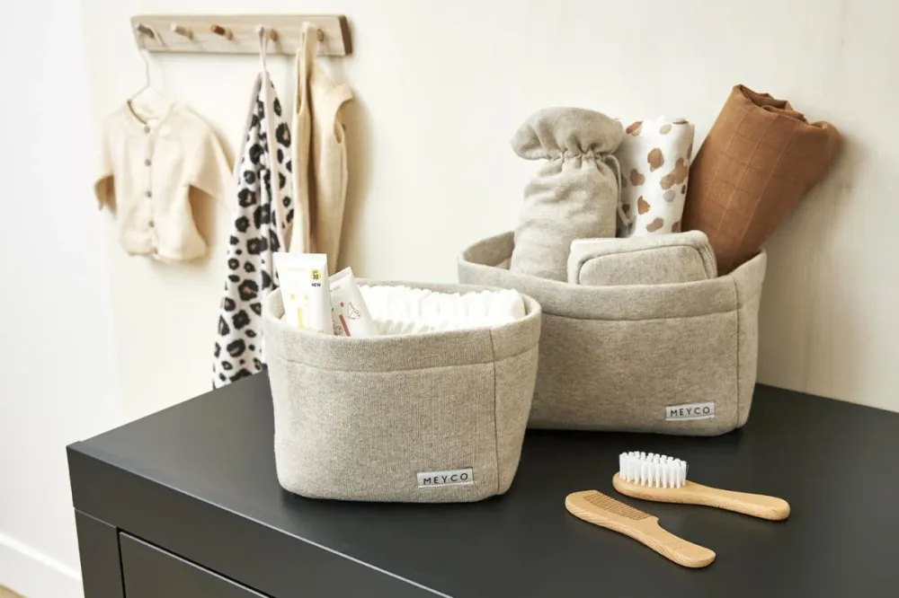 Meyco Koszyk towarowy Medium Knit Basic Sand Melange