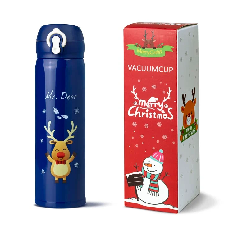 Termos świąteczny renifer granatowy 23×6cm 500 ml