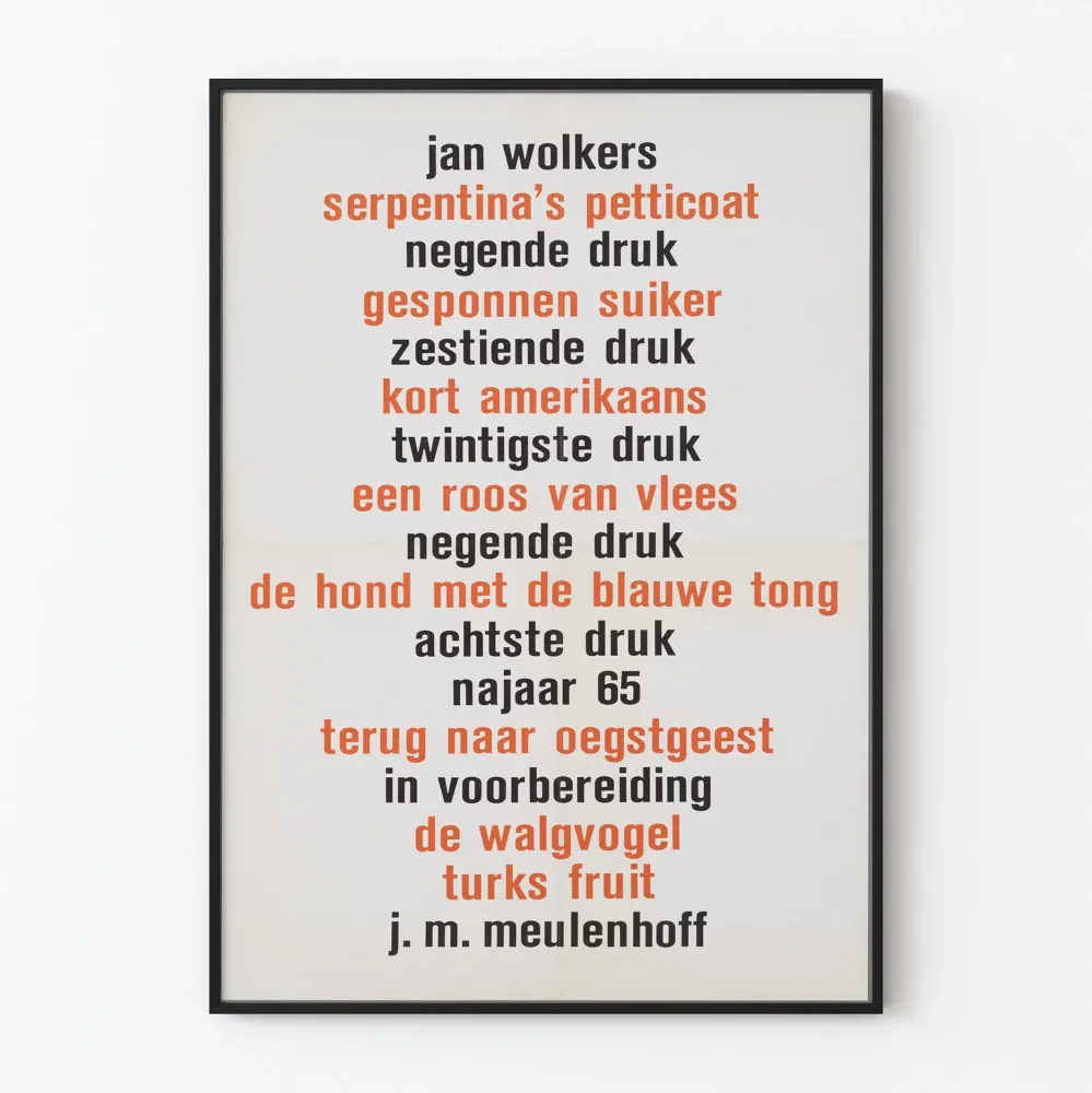 Typograficzny plakat Jan Wolkers - Oryginalna dekoracja ścienna