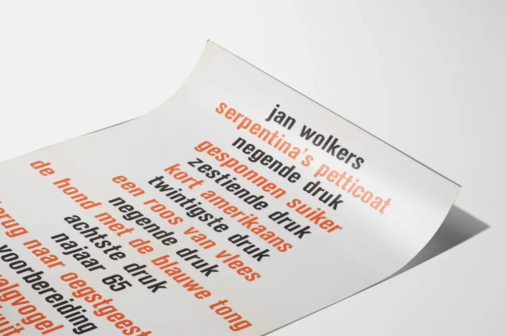 Typograficzny plakat Jan Wolkers - Oryginalna dekoracja ścienna
