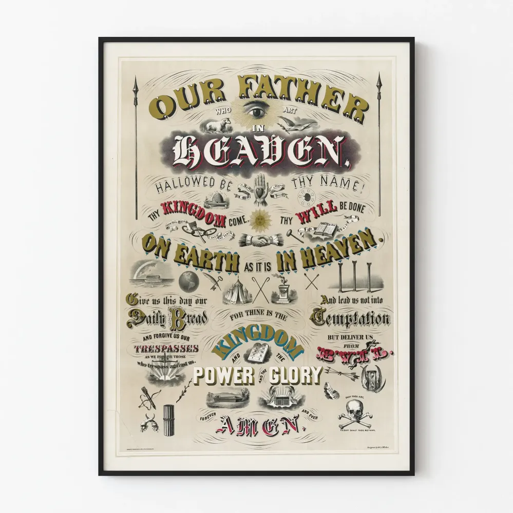Typograficzny plakat Nasz Ojciec - Vintage'owa dekoracja ścienna