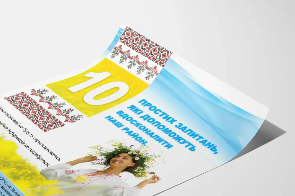 Ukrainki plakat 10 pytań, które pomogą poprawić naszą dzielnicę - Kulturalna dekoracja ścienna