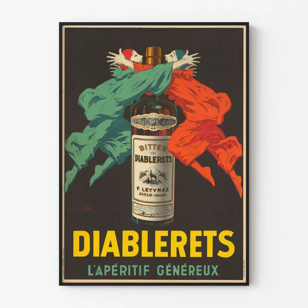 Vintage plakat Bitter des Diablerets - Retro dekoracja ścienna na aperitif