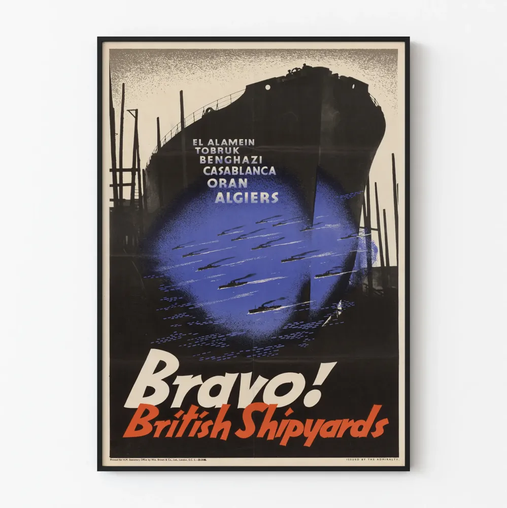 Vintage plakat Bravo British Shipyards - historyczna dekoracja ścienna