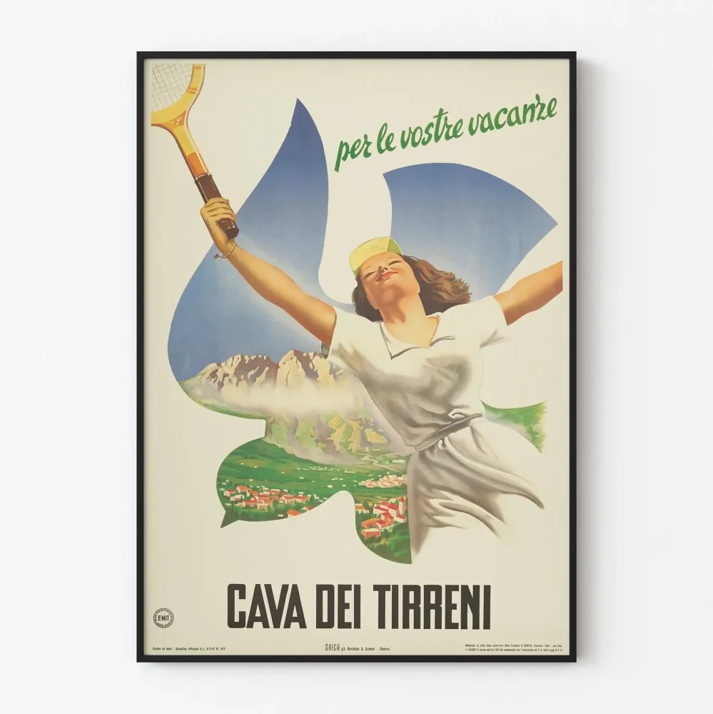 Vintage plakat Cava dei Tirreni do dekoracji ściennych