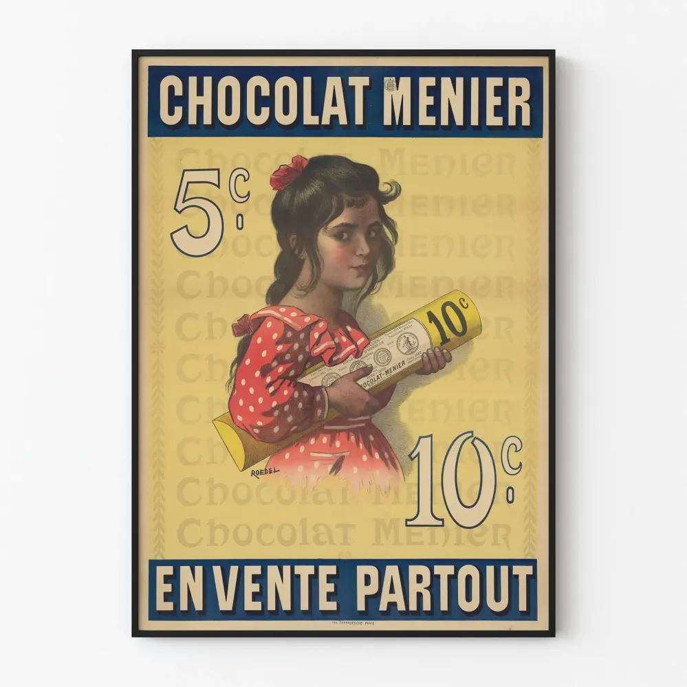Vintage plakat Chocolat Menier - Retro dekoracja ścienna