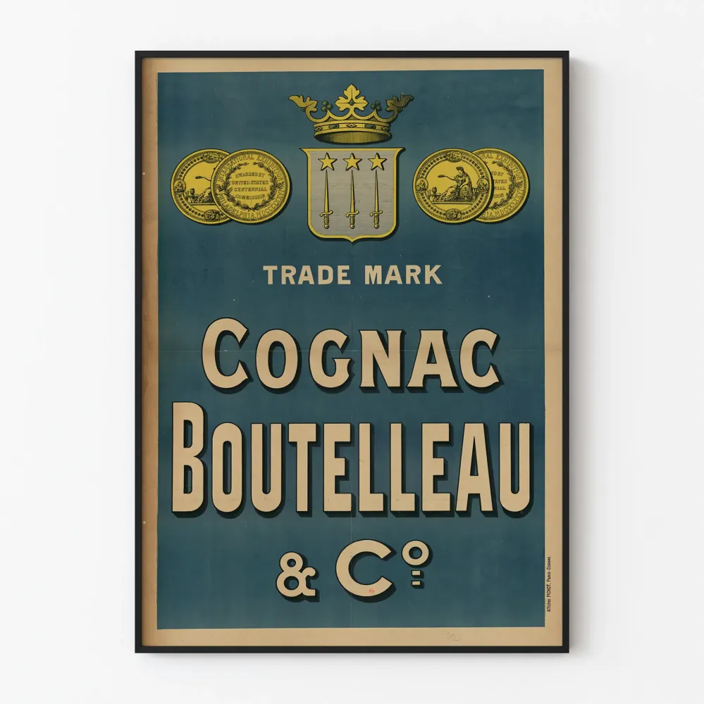 Vintage plakat Cognac Boutelleau - Elegancka dekoracja ścienna