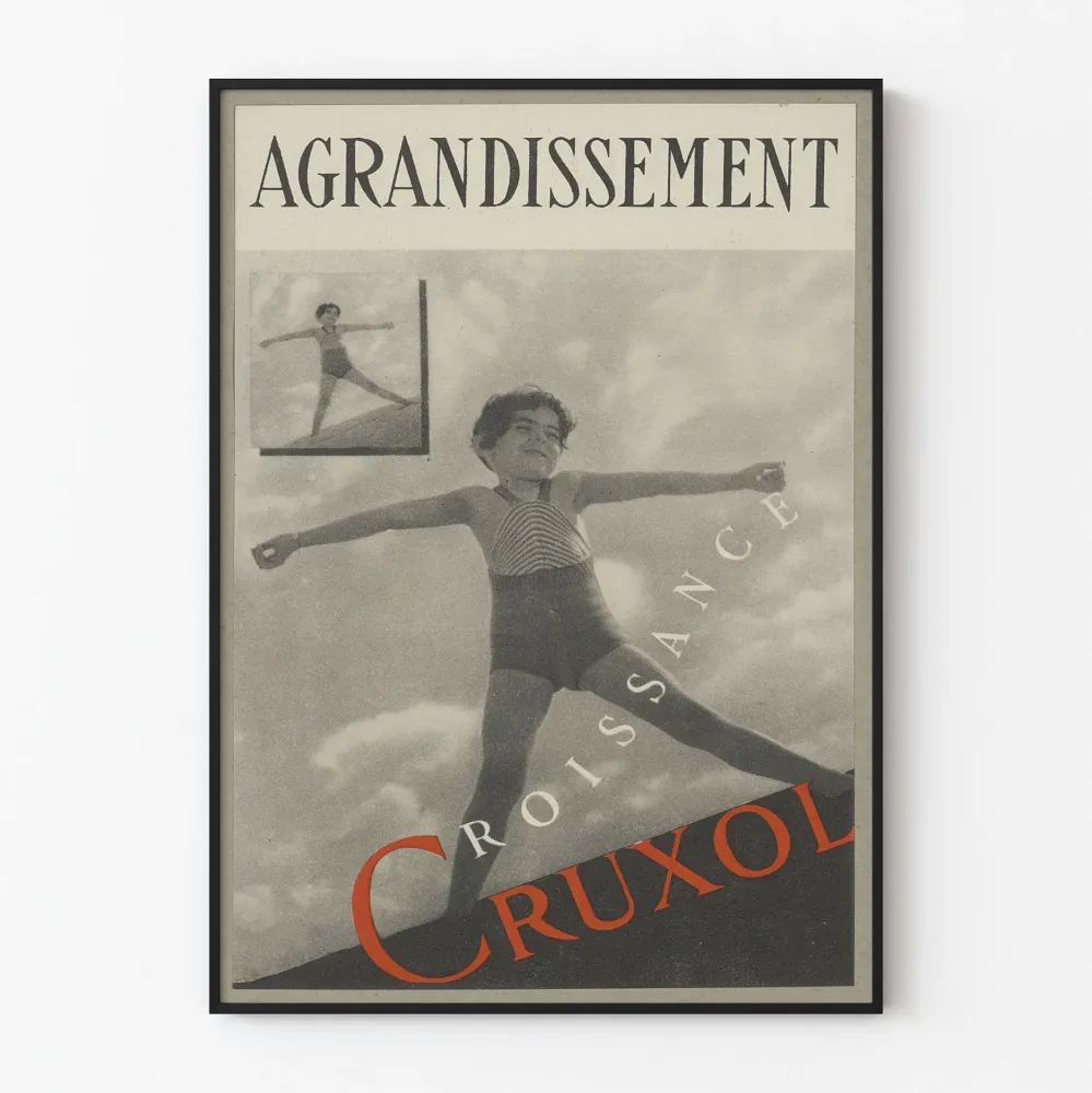 Vintage plakat Cruxol: retro dekoracja ścienna z rosnącym motywem