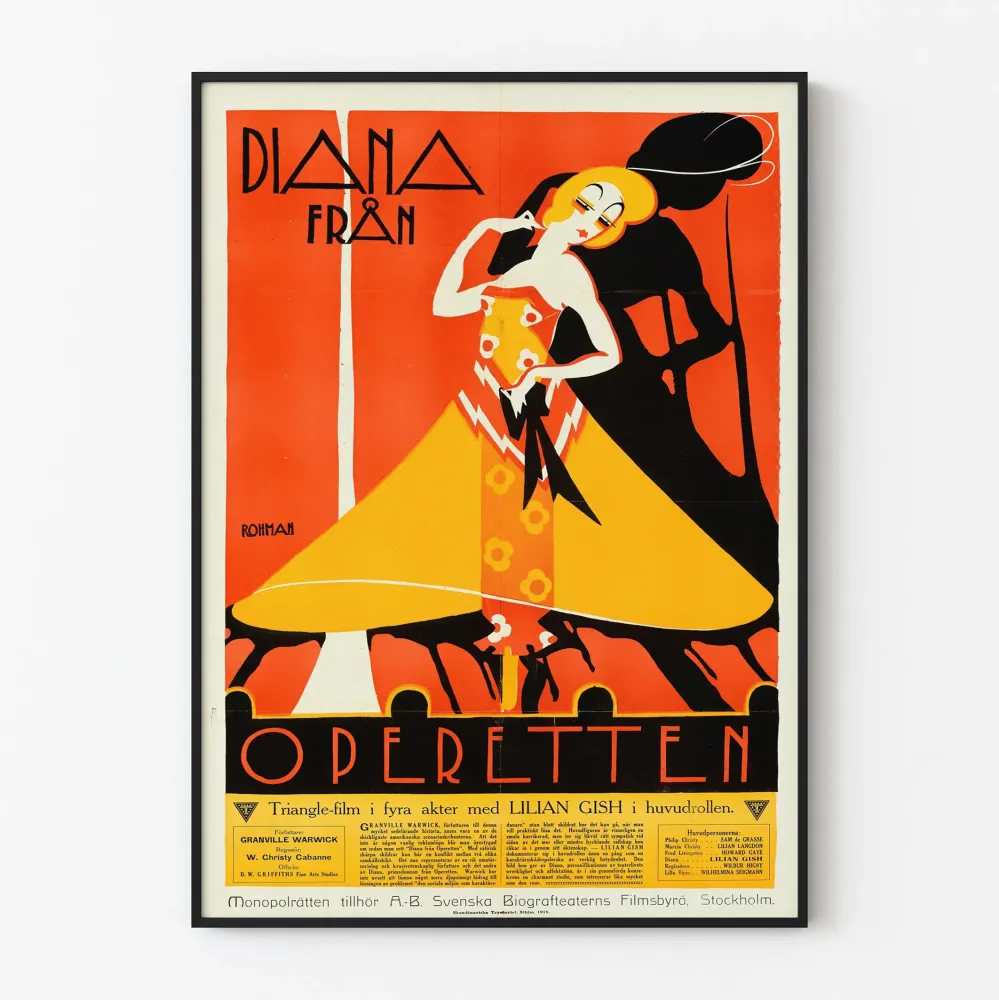 Vintage plakat dekoracyjny Diane Follies