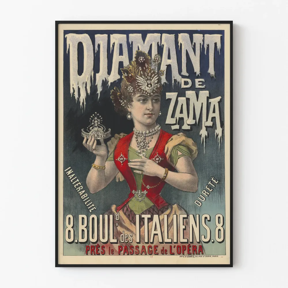 Vintage plakat Diamant de Zama - Elegancka dekoracja ścienna