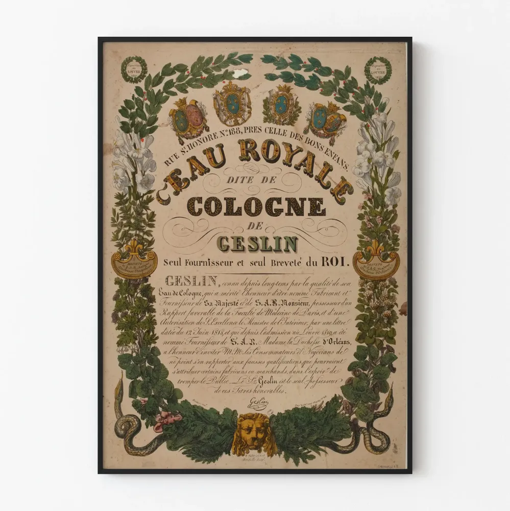 Vintage plakat Eau Royale de Cologne - historyczna dekoracja ścienna