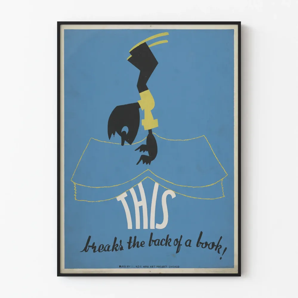 Vintage plakat edukacyjny na temat ochrony książek