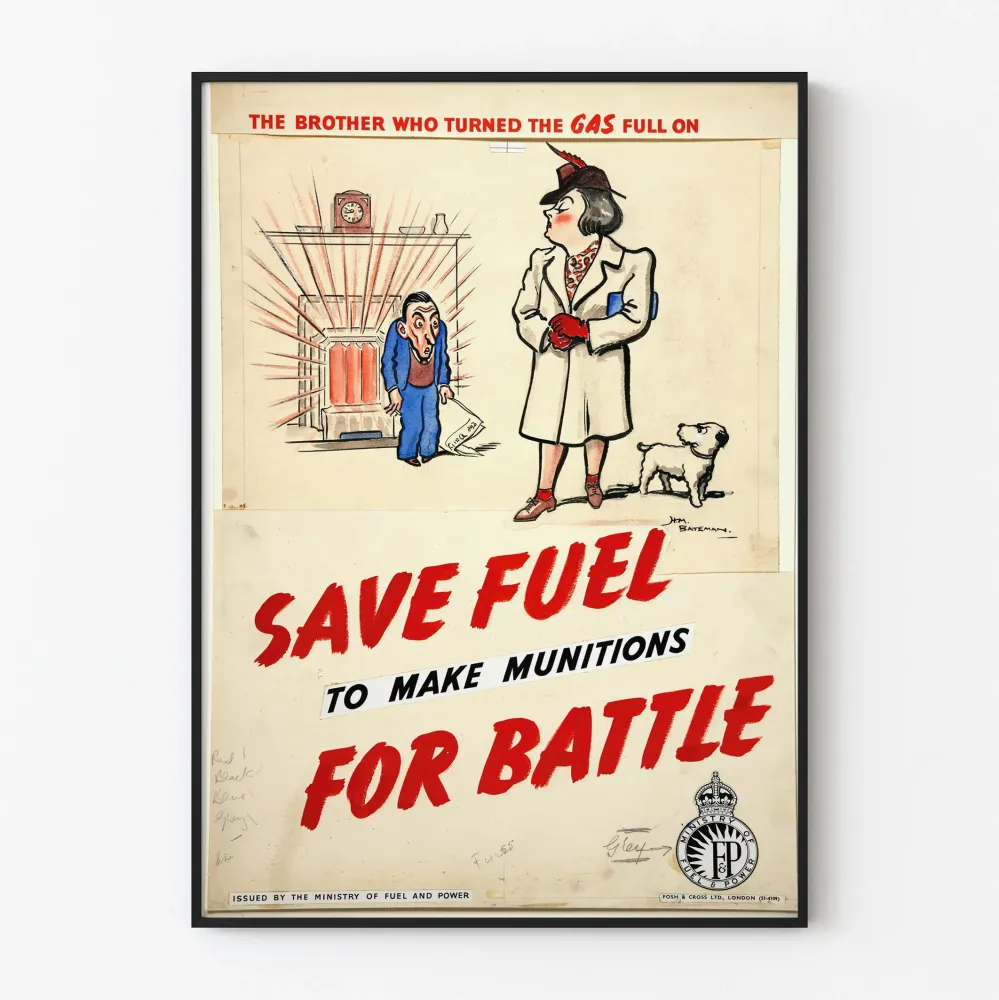 Vintage plakat edukacyjny na temat oszczędzania paliwa