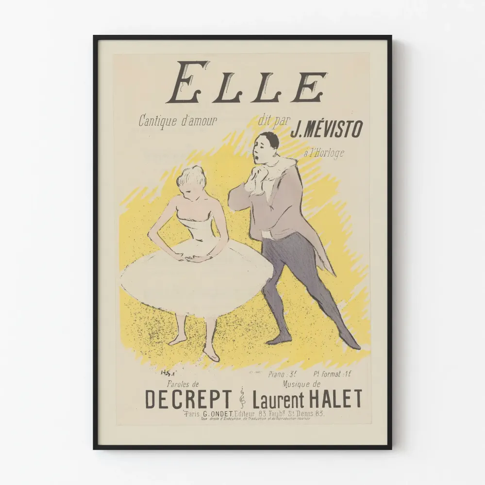 Vintage plakat Elle Cantique d'amour - Elegancka dekoracja ścienna