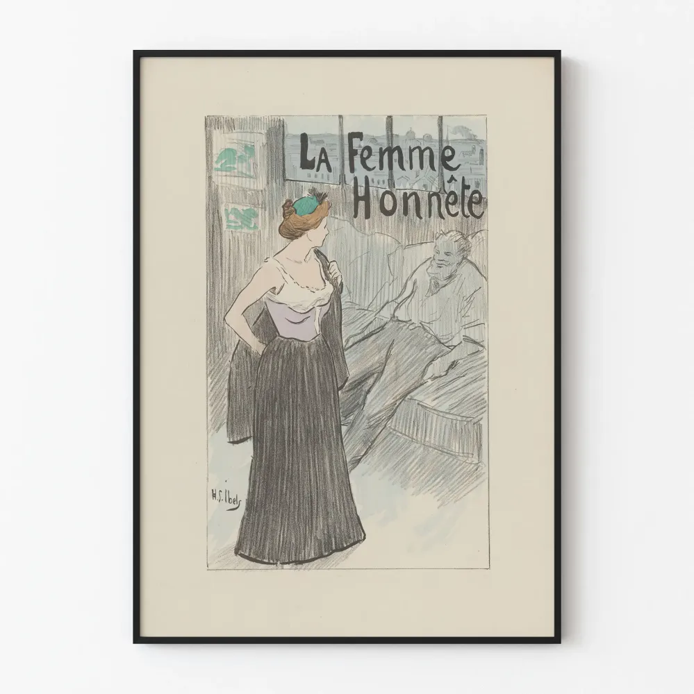 Vintage plakat La Femme Honnête do eleganckiej dekoracji ściennej