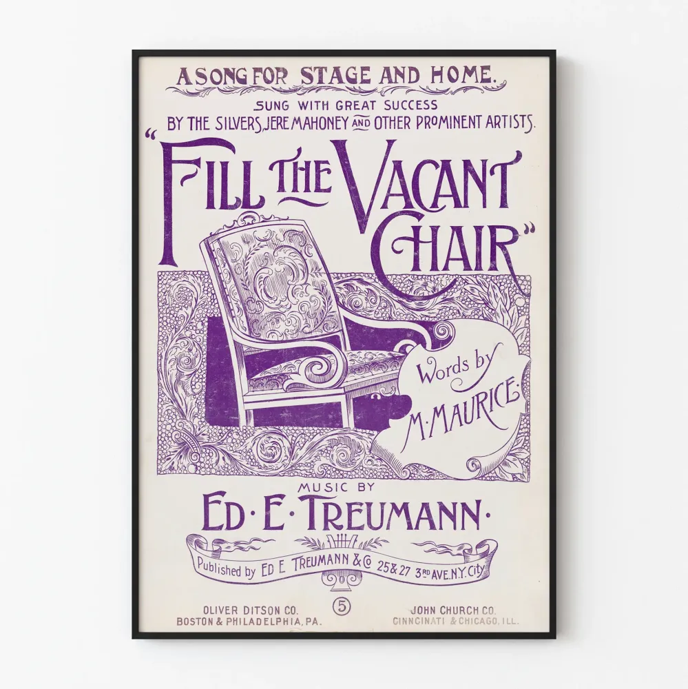 Vintage plakat „Fill Vacant Chair” do dekoracji ściennych