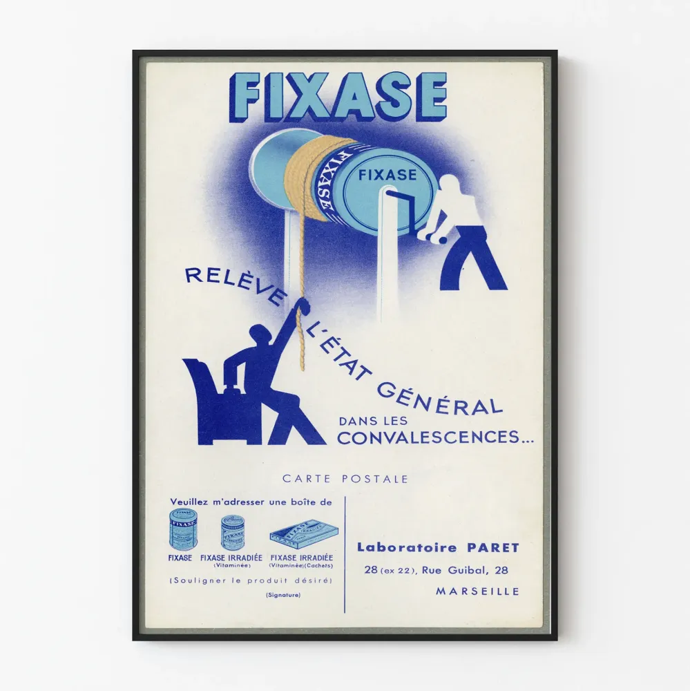 Vintage plakat Fixase - plakat reklamowy do dekoracji ścian w stylu retro