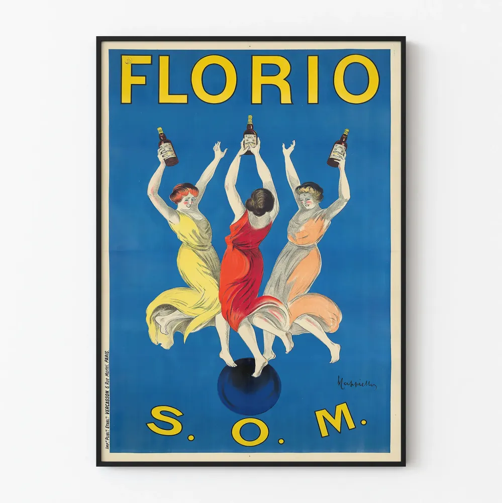 Vintage plakat Florio S.O.M. - Elegancka i kolorowa dekoracja ścienna
