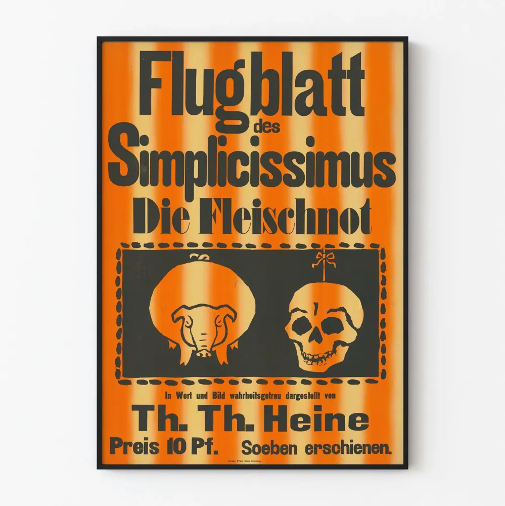 Vintage plakat Flugblatt des Simplicissimus do dekoracji ściennych