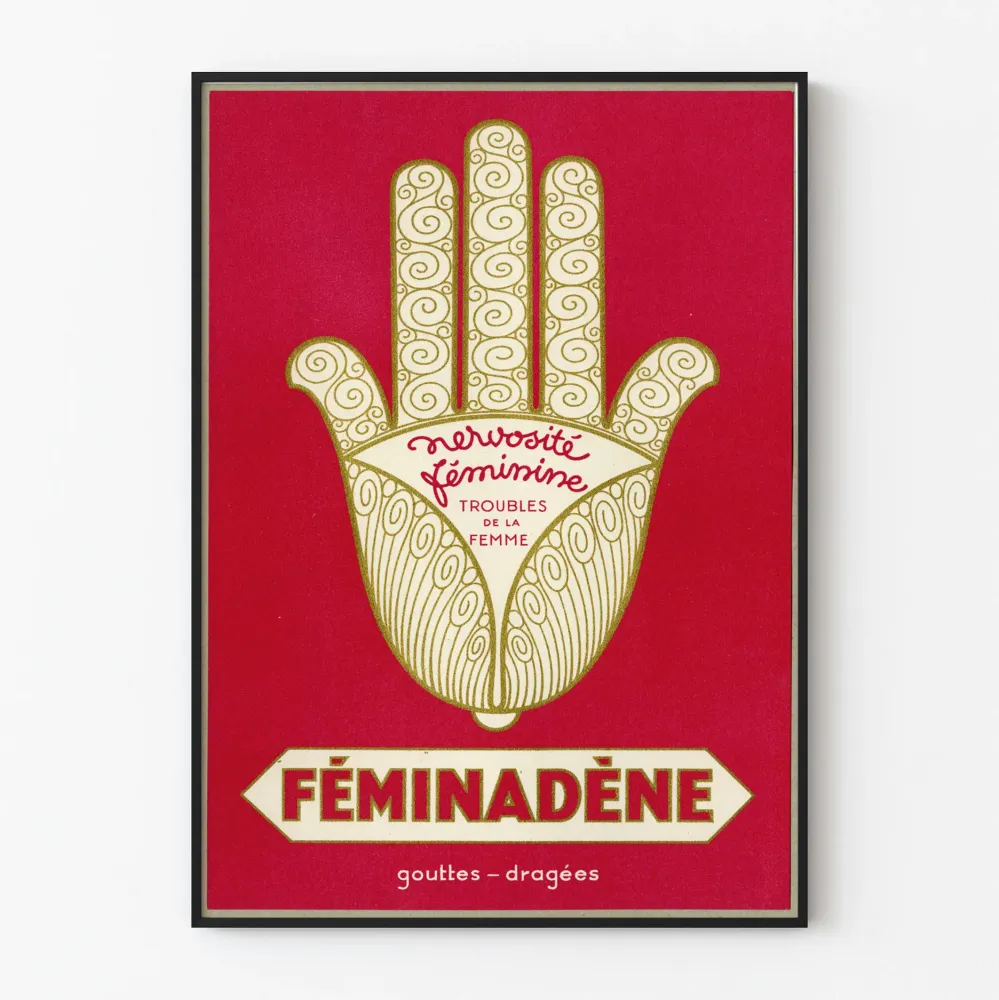 Vintage plakat Féminadène - Retro dekoracja ścienna medyczna