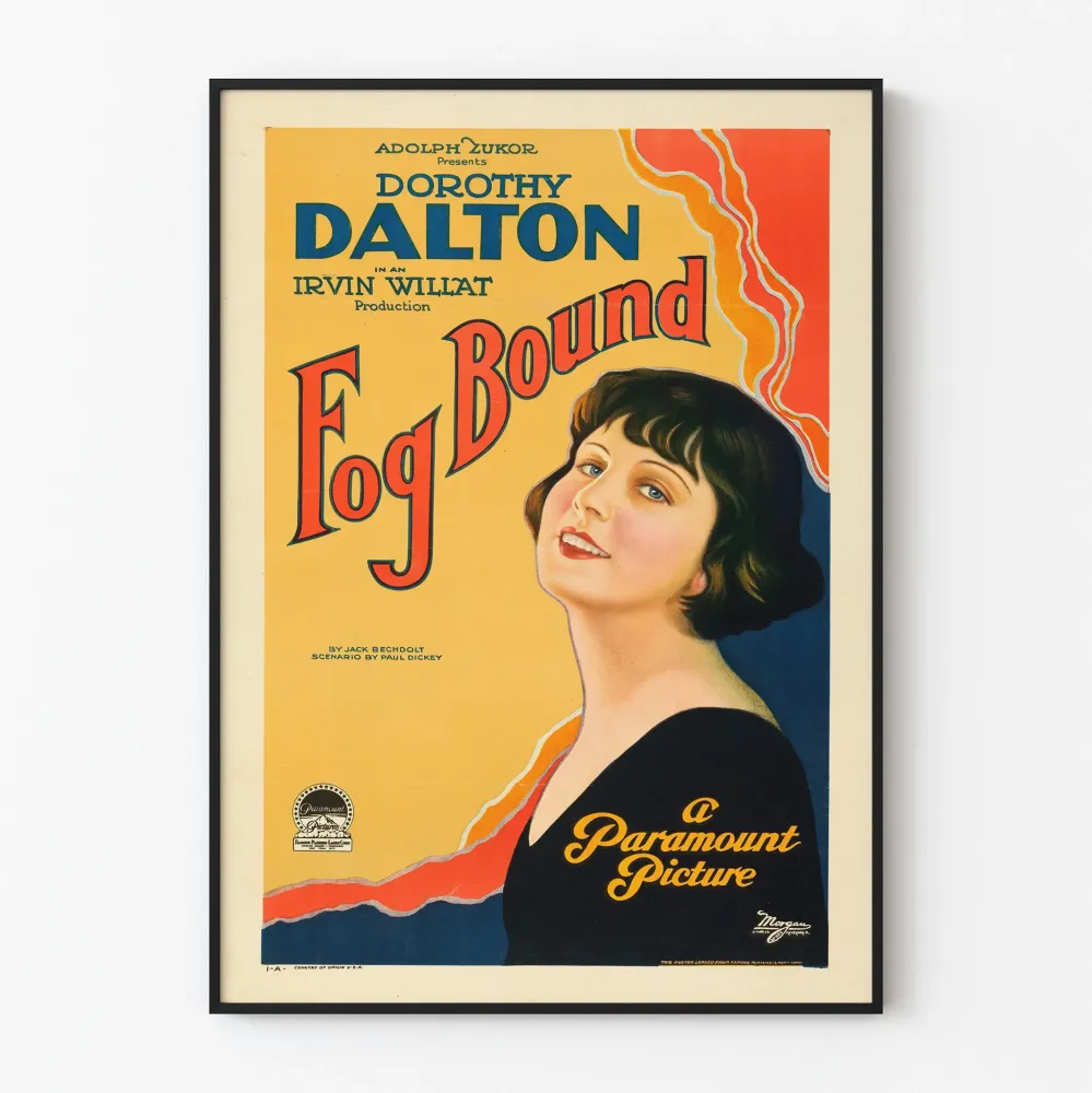 Vintage plakat Fog Bound z eleganckim portretem kobiety