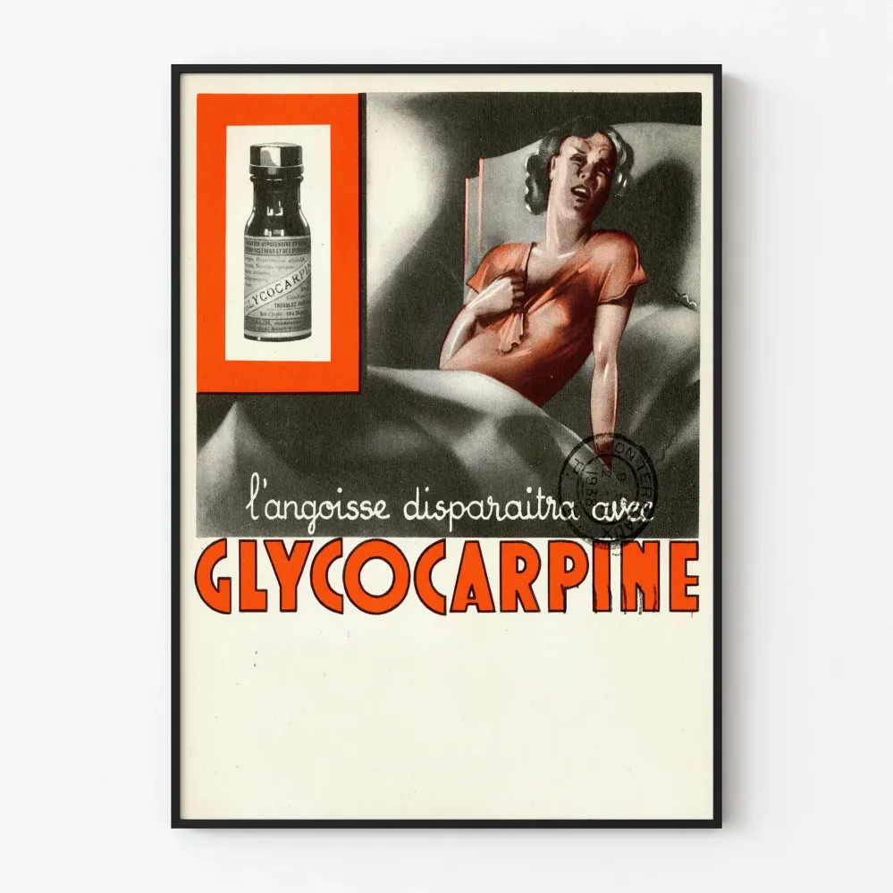 Vintage plakat Glycocarpine do oryginalnej dekoracji ściennej