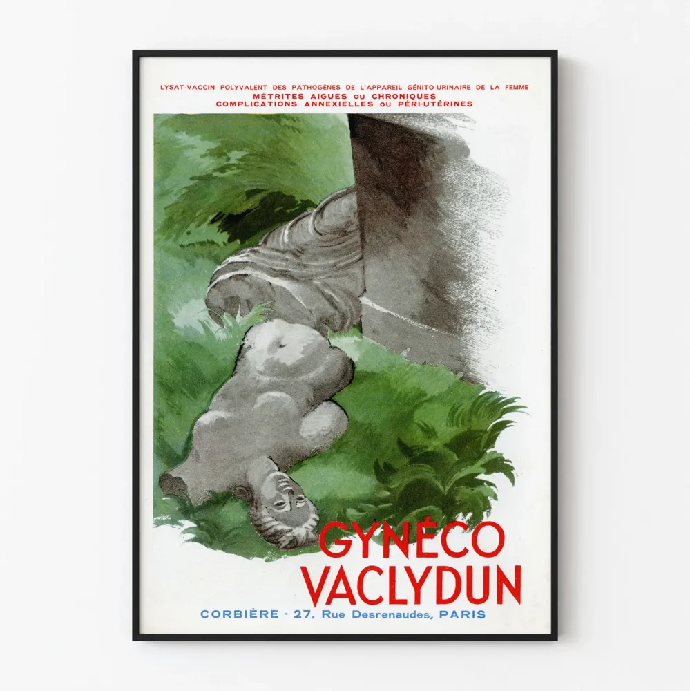 Vintage plakat Gynéco Vaclydun do dekoracji ściennej o charakterze medycznym