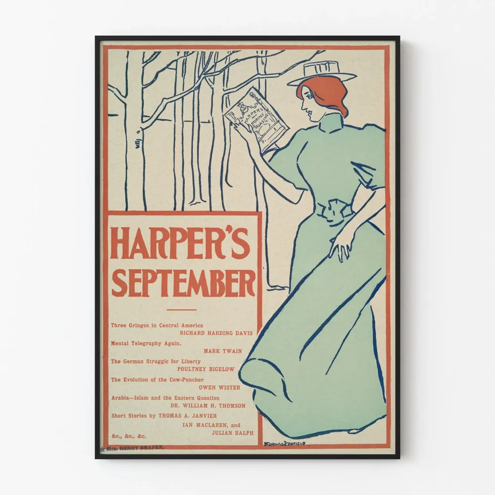 Vintage plakat Harper's wrzesień - Elegancka dekoracja ścienna