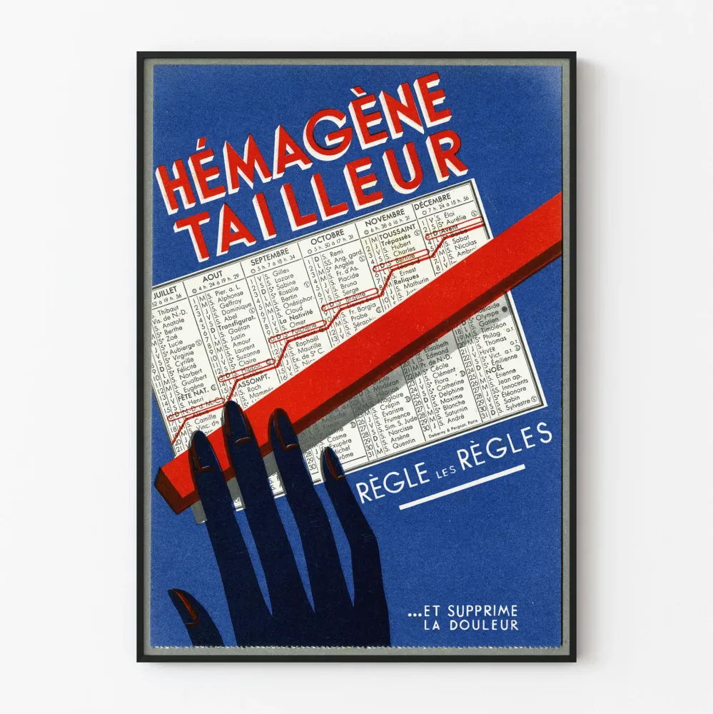 Vintage plakat Hemagene Tailleur do dekoracji ściennych